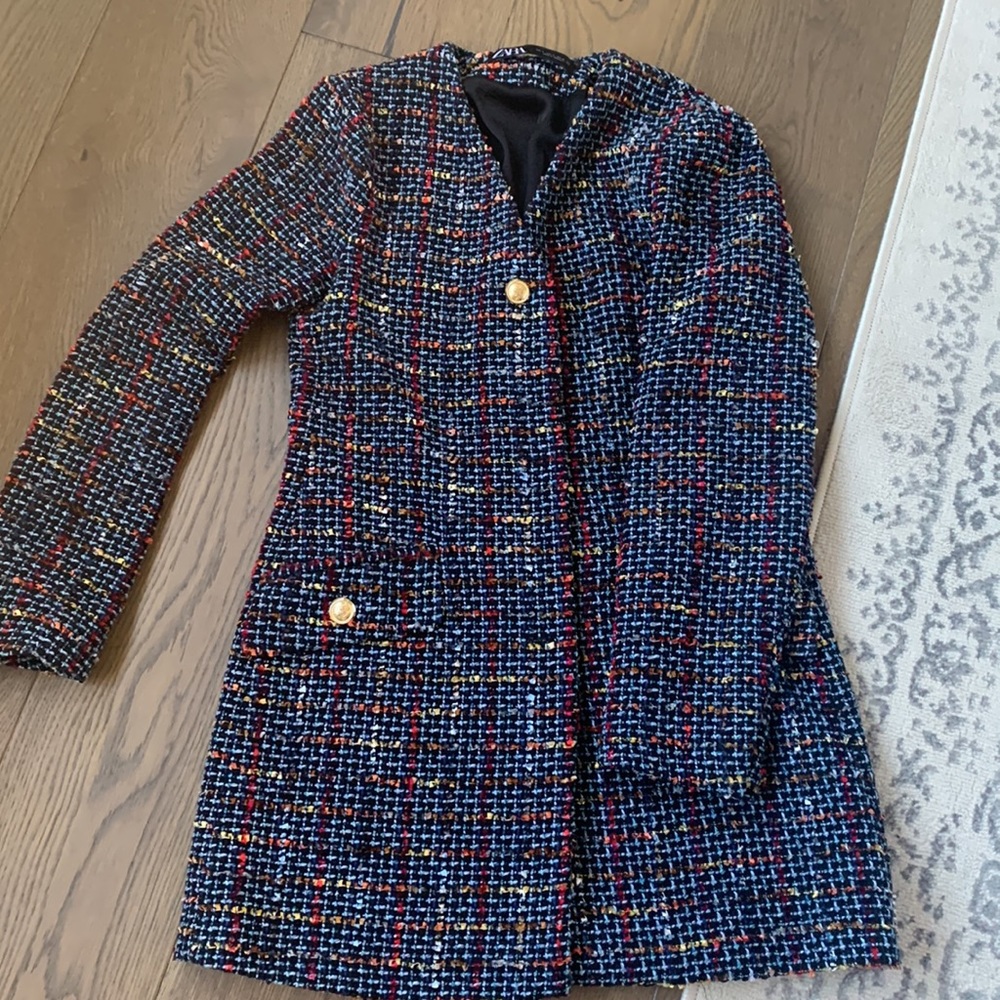 Zara tweed coat can be worn as a dress